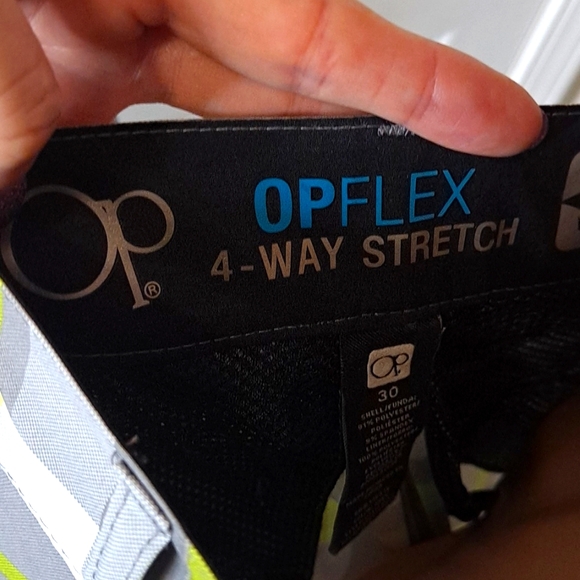 NWT OP Flex 4-Way Stretch Men's Swim  Shorts Grey/Lime/White Plaid with Pockets - Picture 8 of 12